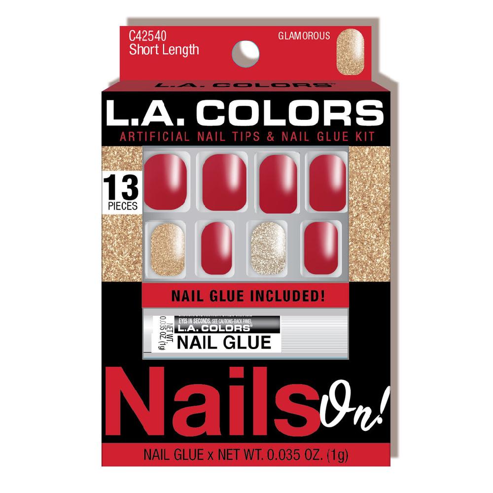 l.a. colors L.A. Colors Glitzy Girl Nails On Artificial Nail Tip (carded)