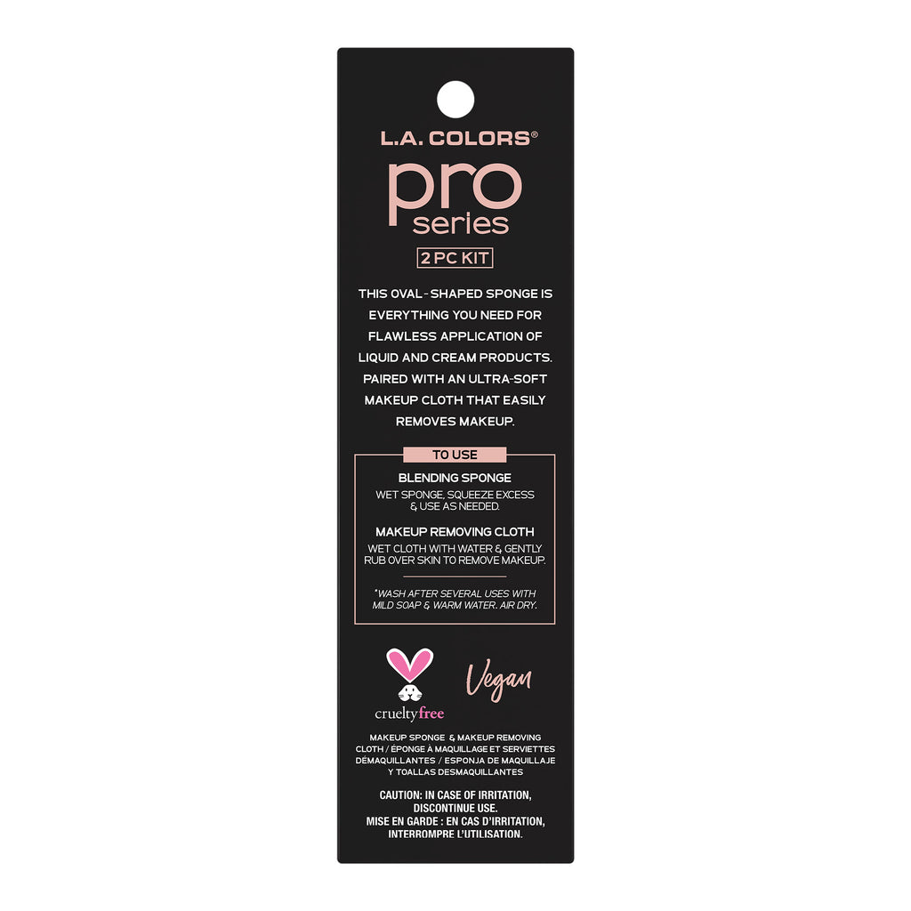 L.a. Colors Pro Series - 2pc Blending Sponge & Makeup Removing Cloth