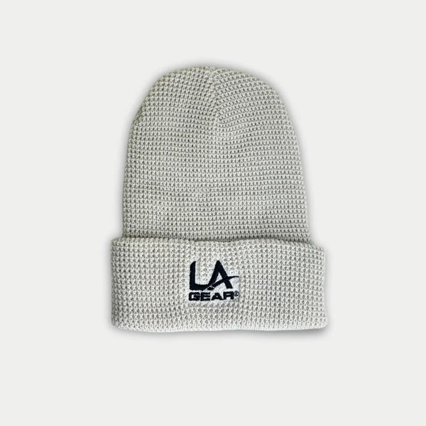 l.a. gear LA Gear Cuffed Waffle Embroidered Beanie | Off-White