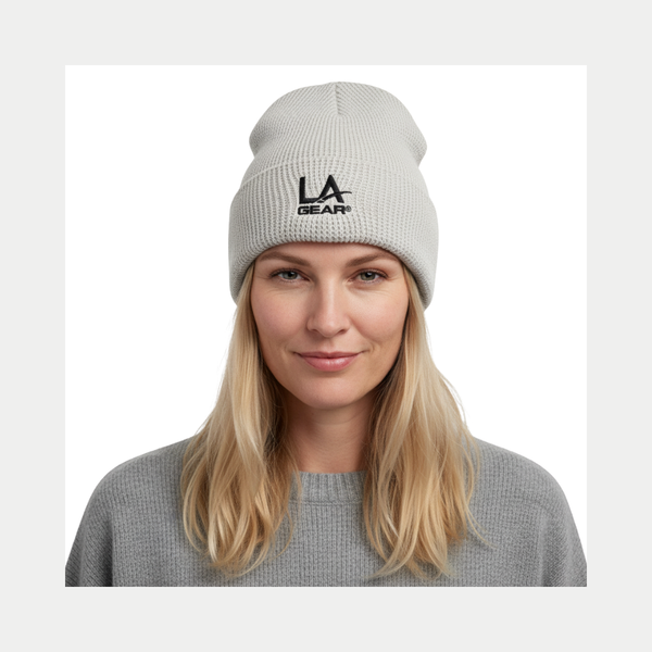 L.a. Gear LA Gear Cuffed Waffle Embroidered Beanie | Off-White