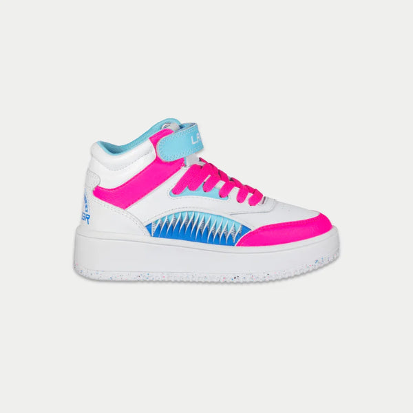l.a. gear LA Gear Kids Flame Hightop | White x Pink x Blue