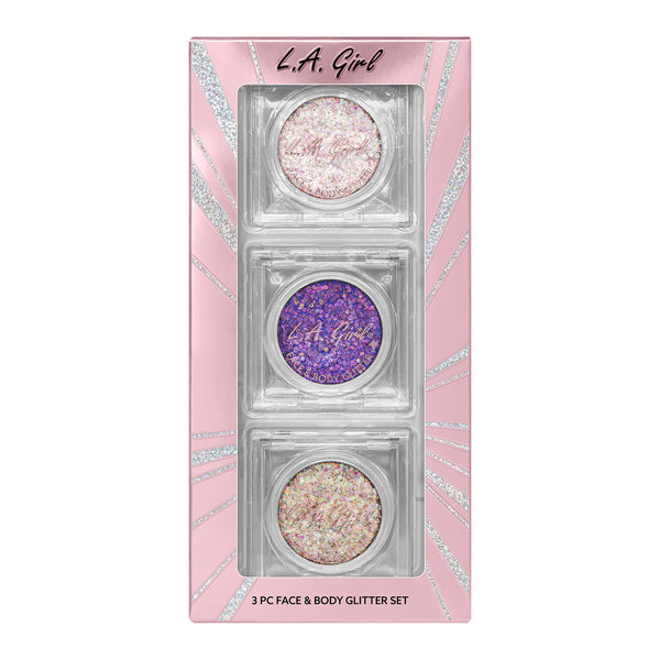 L.a. Girl 3pc Glitter Face & Body Gift Set - Twinkle & Glow
