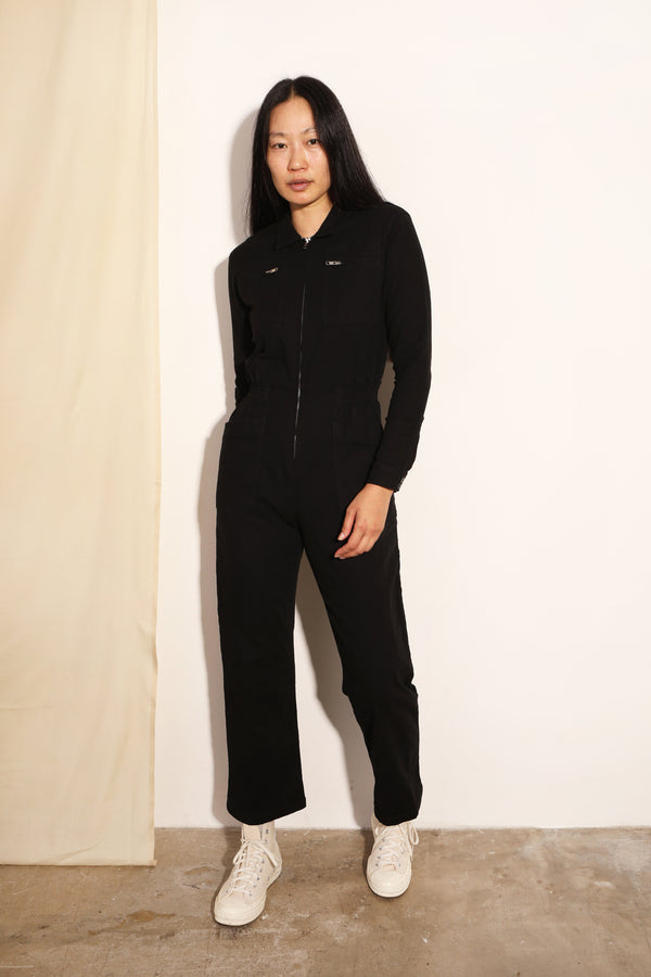 L.F.Markey Danny Stretch Canvas Boilersuit Black - 10