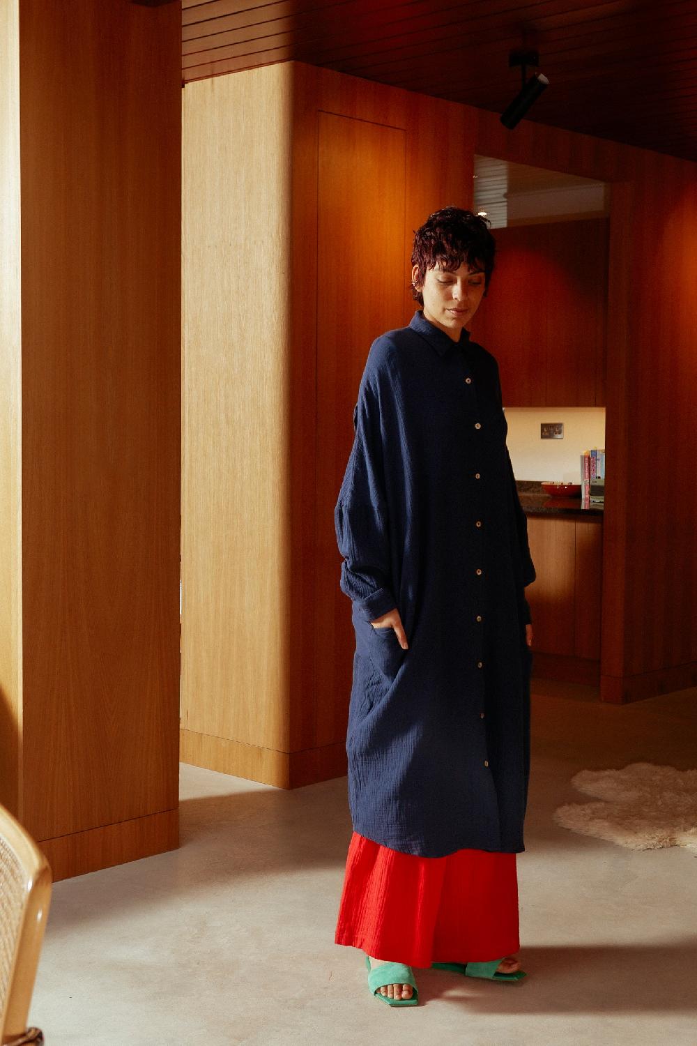 L.F.Markey 西尔万连衣裙海军蓝 - 操作系统