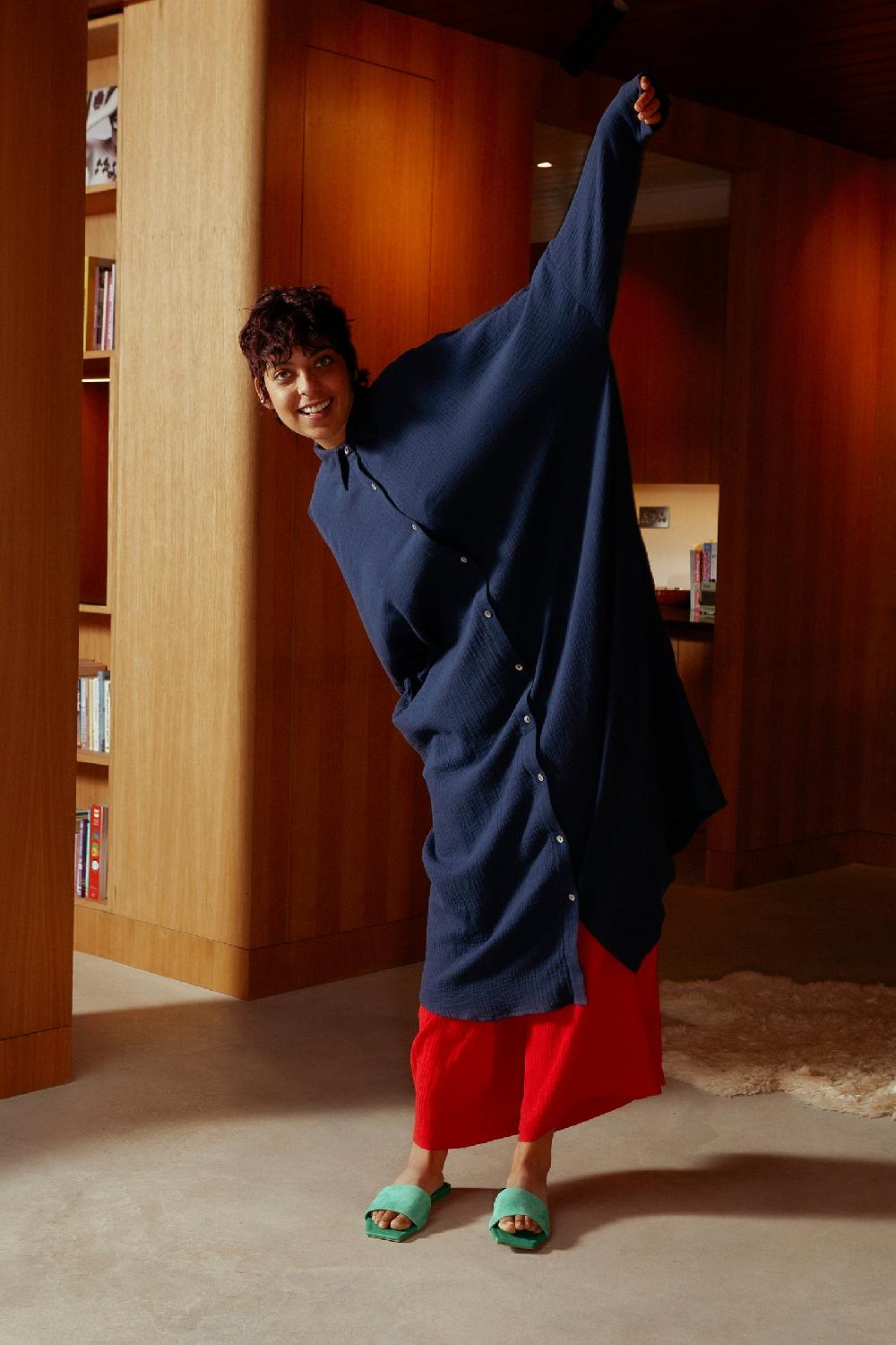 L.F.Markey 西尔万连衣裙海军蓝 - 操作系统