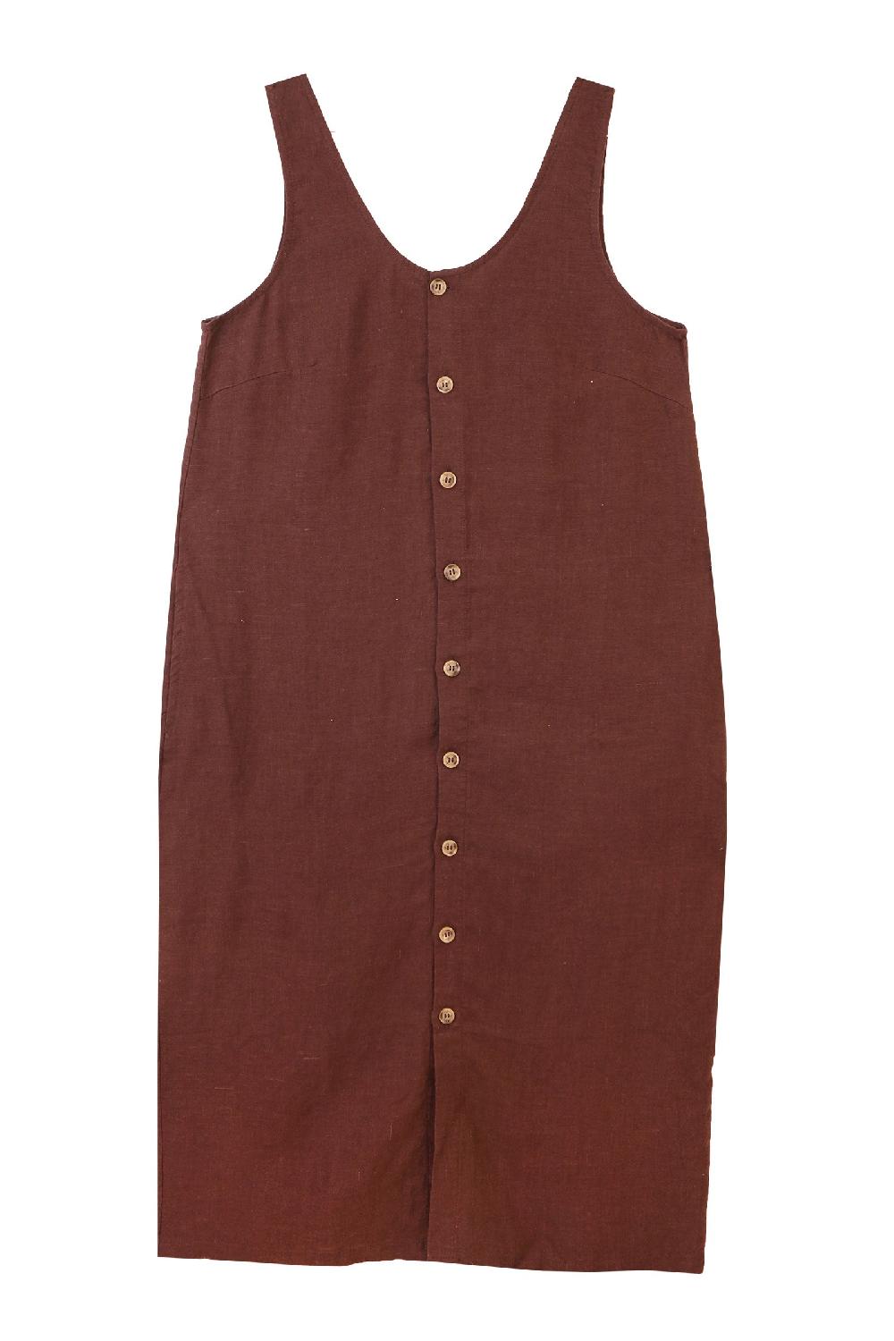 L.F.Markey 巧克力色纽扣前衬裙 - 4