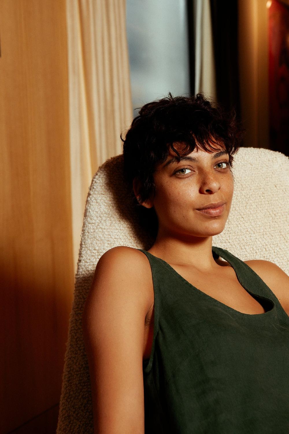 L.F.Markey 基本款亚麻直筒连衣裙 猎人绿 - 6