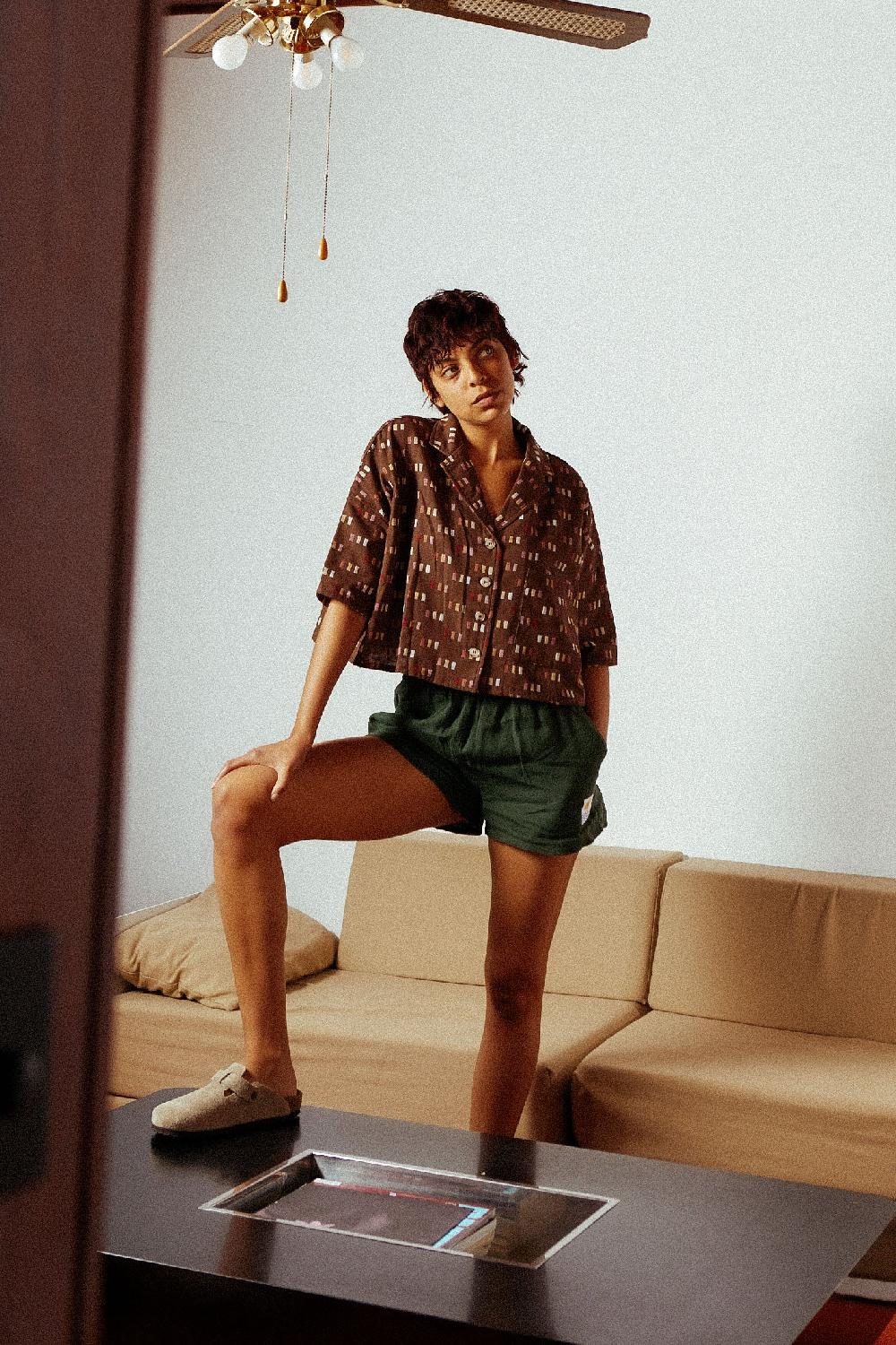 L.F.Markey 基本款亚麻短裤 猎人绿 - 6