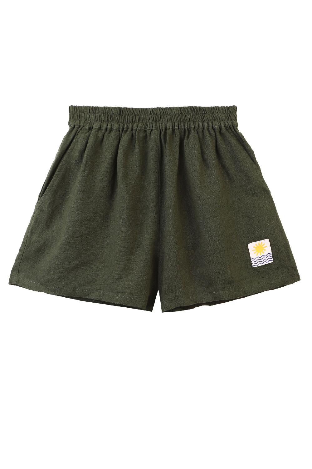 L.F.Markey 基本款亚麻短裤 猎人绿 - 6
