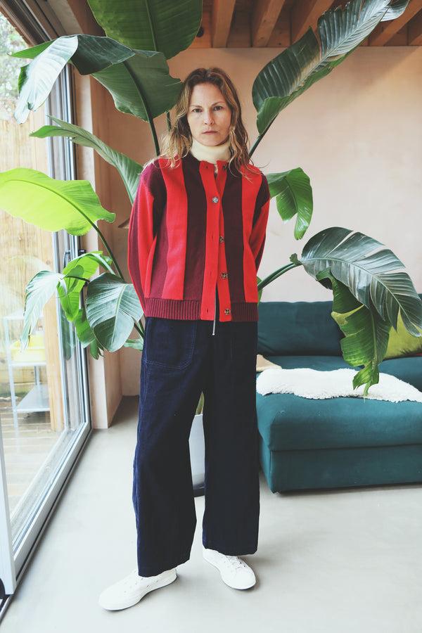 L.F.Markey Ace 开衫勃艮第条纹 - XS