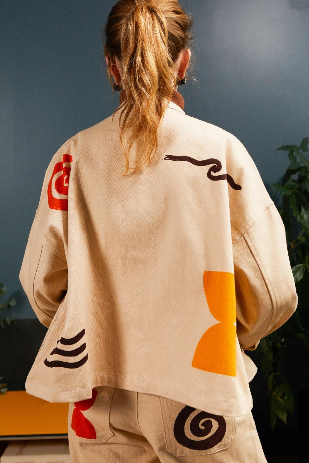 L.F.Markey 宽版工装大衣 Agora 印花 - 4