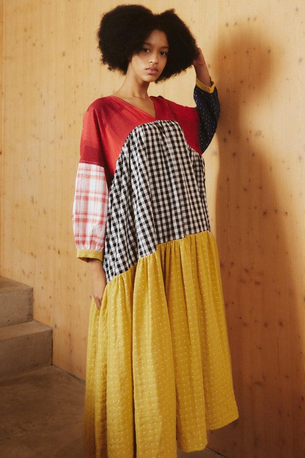 L.F.Markey Ballad 拼布格纹连衣裙 - 操作系统