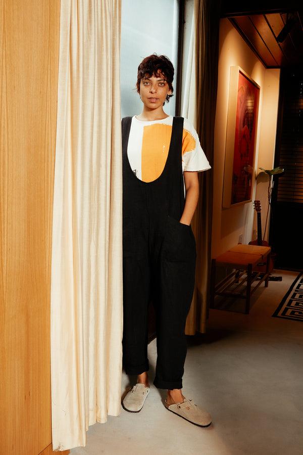 L.F.Markey 基本款亚麻连体裤 黑色 - 操作系统