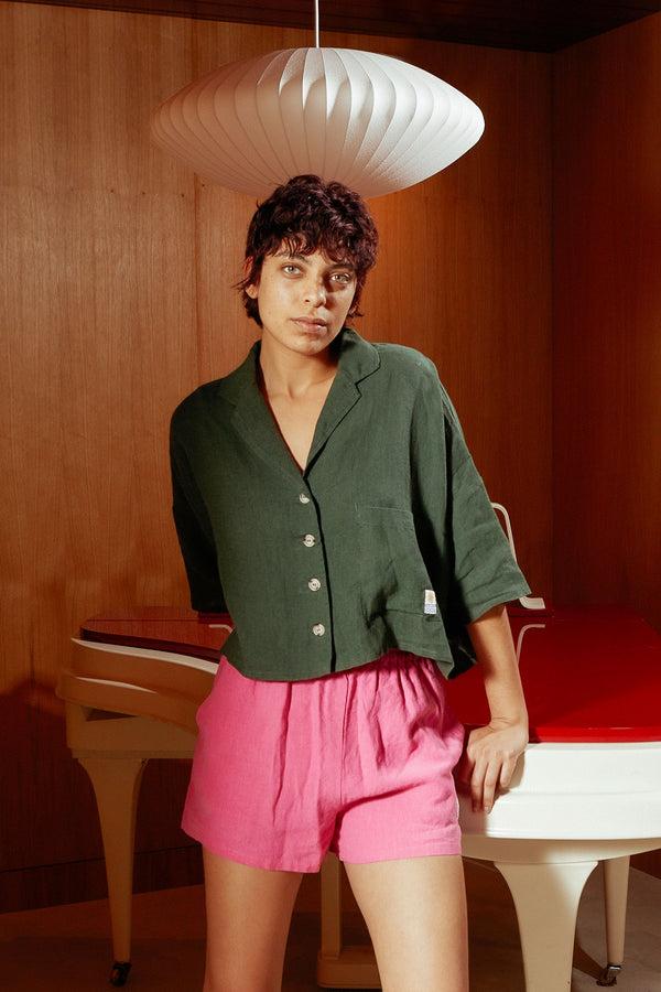 L.F.Markey Maxim 亚麻衬衫 Hunter Green - SM