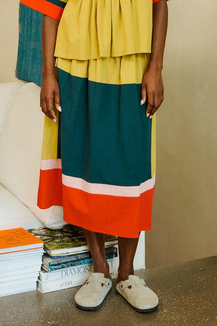 L.F.Markey Vince Skirt Mustard Multi - 4