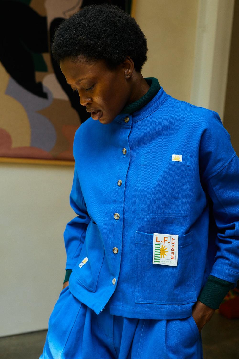 L.F.Markey Wide Chore Coat Cobalt - 12