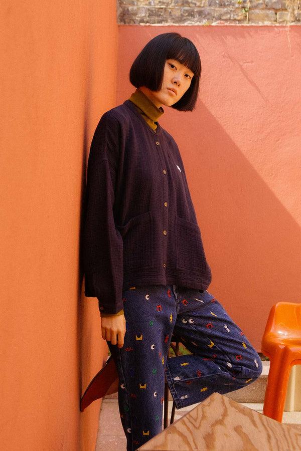 L.F.Markey Wide Chore Coat Longline Midnight - 4