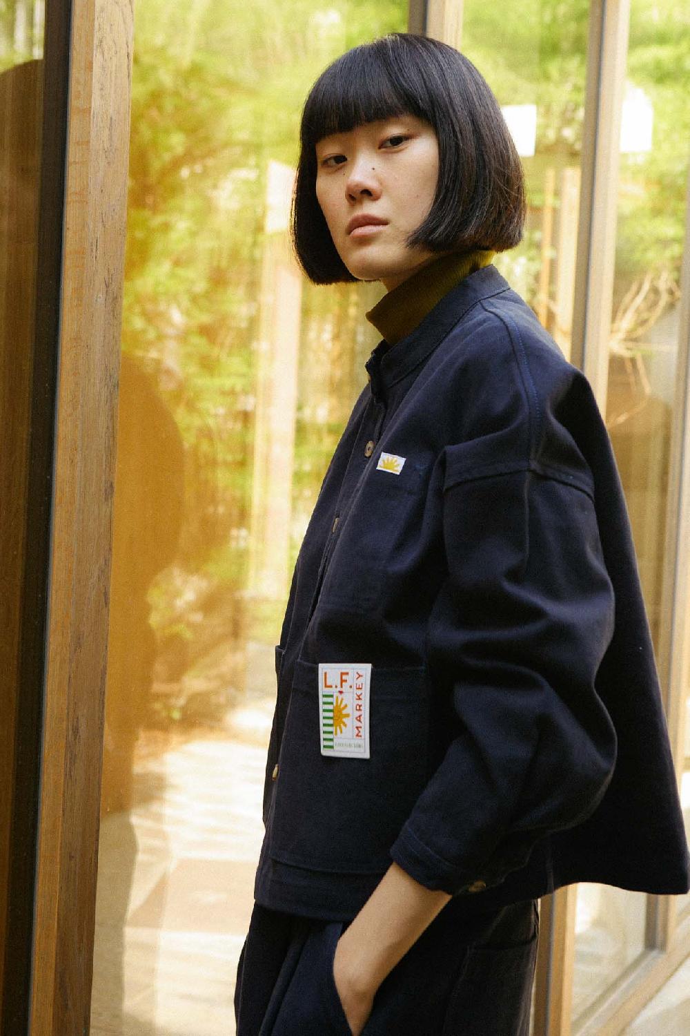 LF.Markey 海军蓝宽版工装大衣 - 6