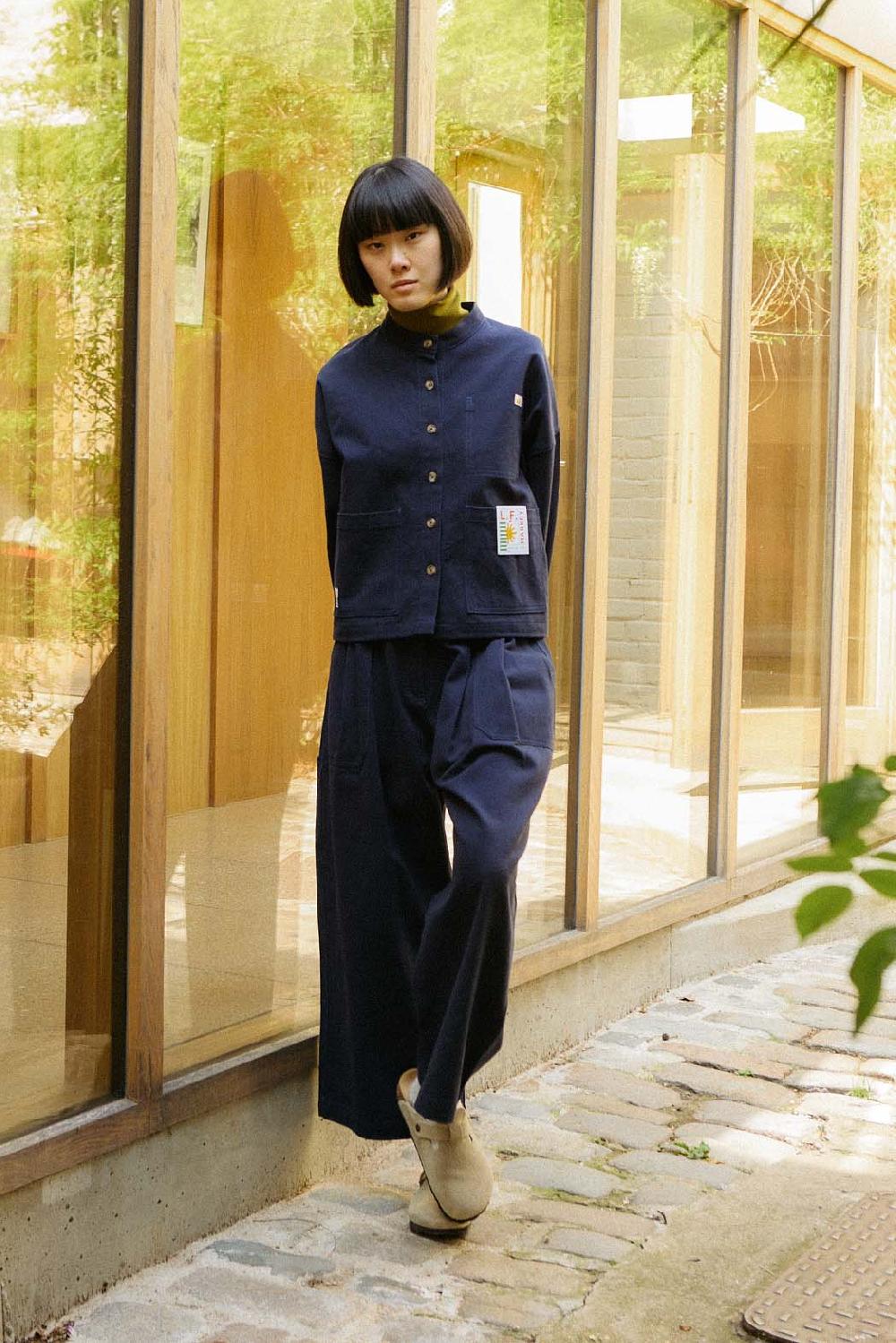 LF.Markey 海军蓝宽版工装大衣 - 6