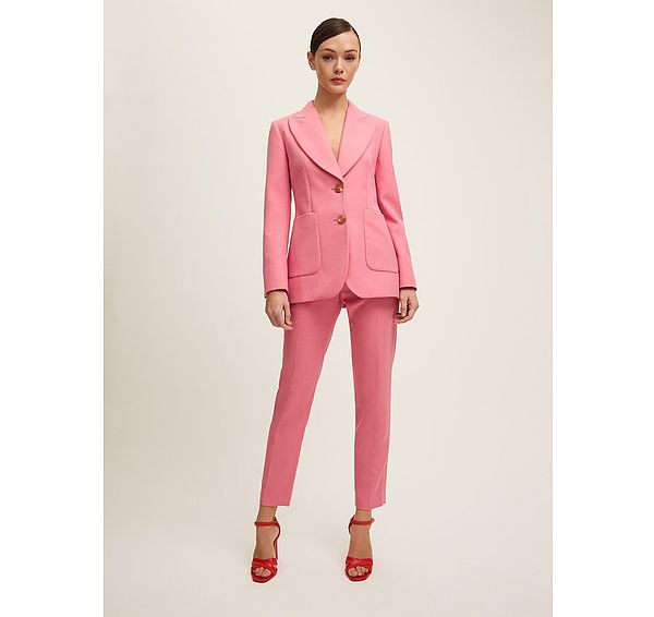 l.k. bennett Aimee Desert Rose Twill Double Breasted Tailored Jacket