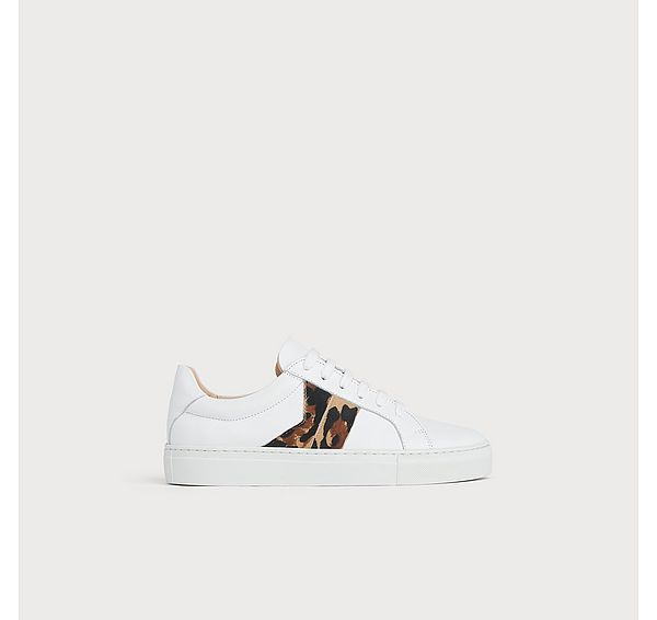 l.k. bennett Alivia Natural Leather Lace Up Trainers