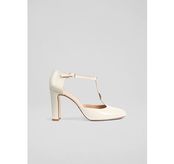 l.k. bennett Almina Ecru Leather Oloid Maryjane Open Courts