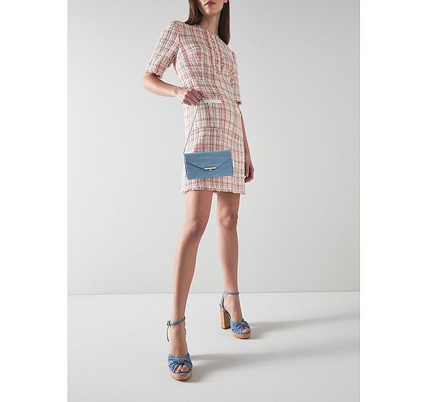 l.k. bennett Amanda Blue Denim and Cork Platform Sandals