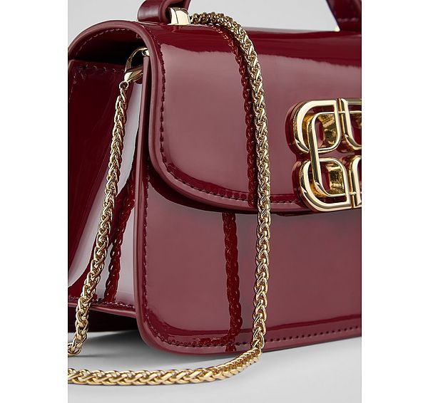 L.k. Bennett Annabelle Burgundy Patent Crossbody Bag