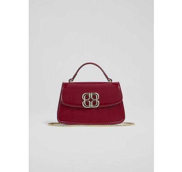 l.k. bennett Annabelle Burgundy Patent Crossbody Bag