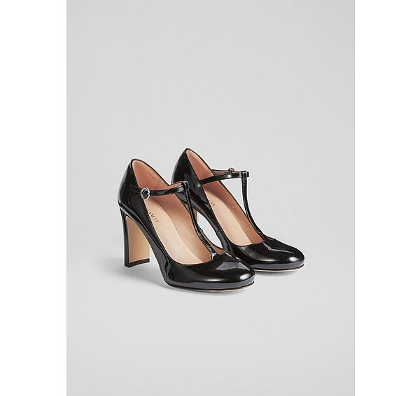 L.k. Bennett Annalise Brown Patent Maryjane T Bar Court