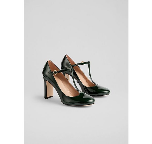 L.k. Bennett Annalise Green Patent Maryjane T Bar Court