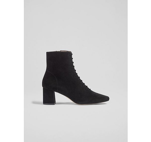 l.k. bennett Arabella Suede Black Lace Up Ankle Boots