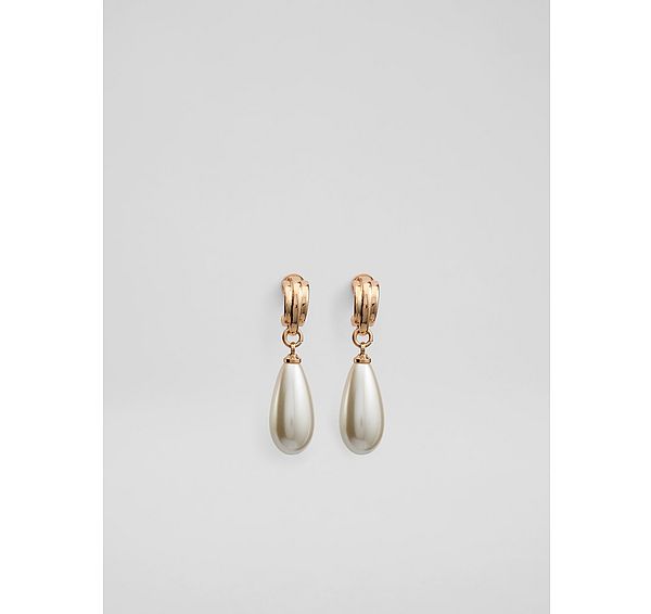 l.k. bennett Aria Gold & Pearl Metal Pearl Drop Earrings