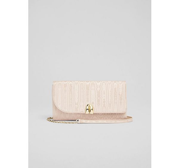 l.k. bennett Arianne Trench Moire Curve Flap Wide Clutch Bag