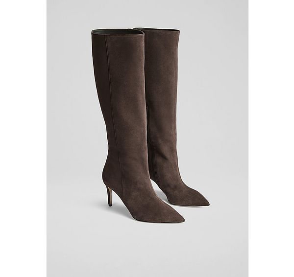 L.k. Bennett Astrid Black Suede Slouchy Knee-High Boots