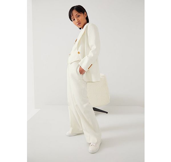 l.k. bennett Avery Petite Cream Italian Cotton Jacket