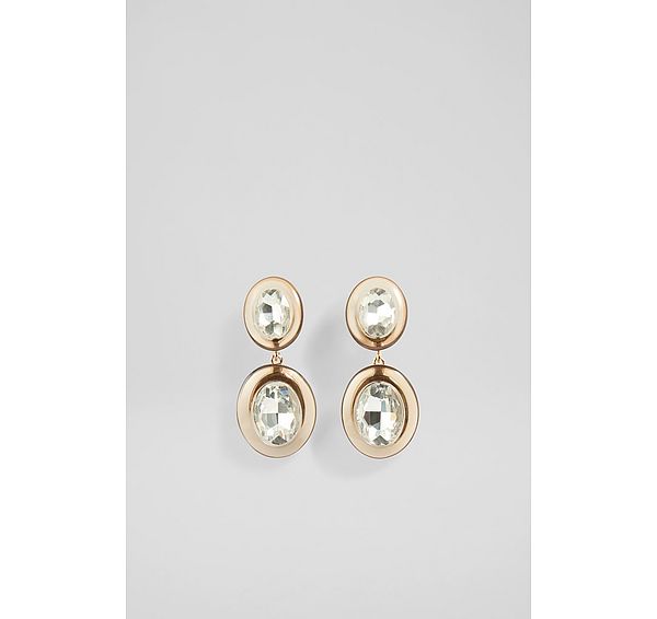 l.k. bennett Callie Black & White Crystal Statement Earrings