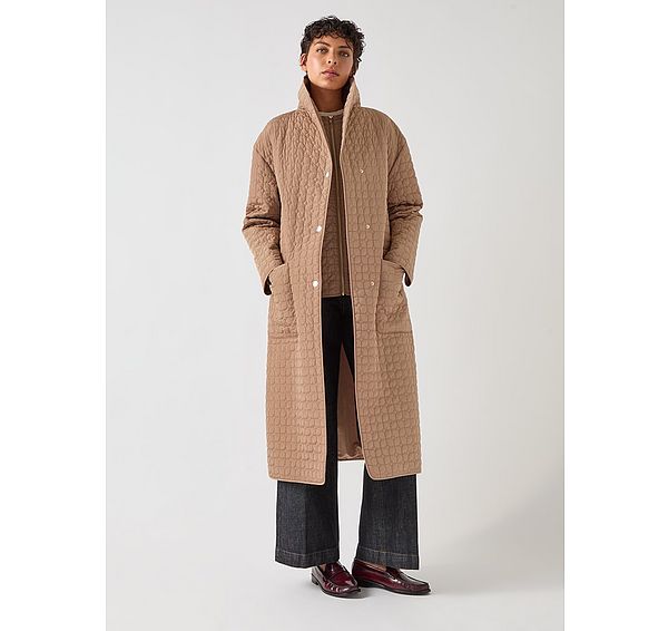 l.k. bennett Callie Camel Longline Inner Quilted Removevable Coat