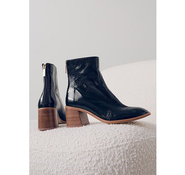 l.k. bennett Camila Navy Leather Front Seam Casual Boot