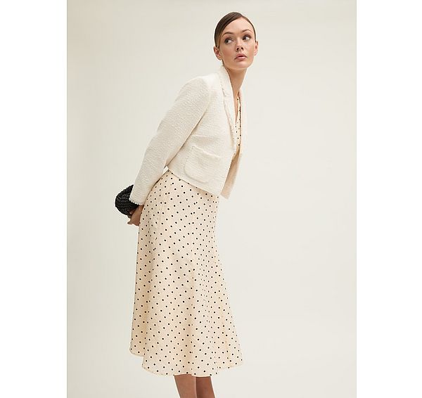 l.k. bennett Carla Ivory Cropped Collar Detail Jacket