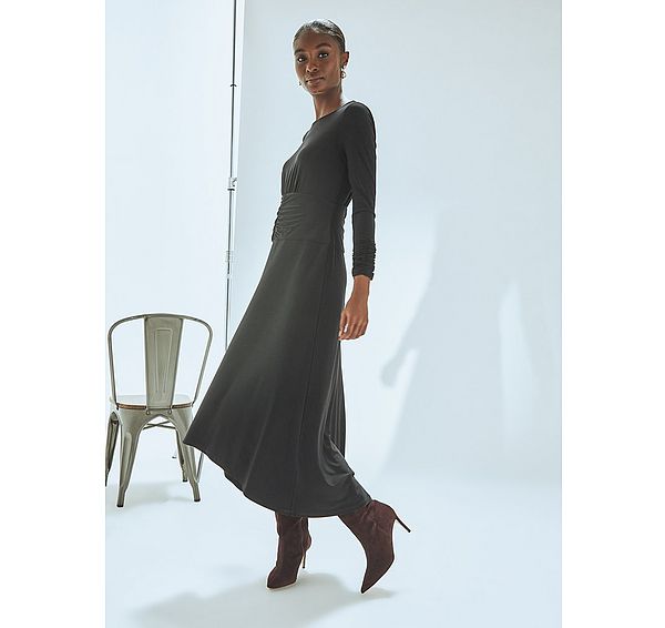 l.k. bennett Christie Black Rouched Bodice Jersey Dress