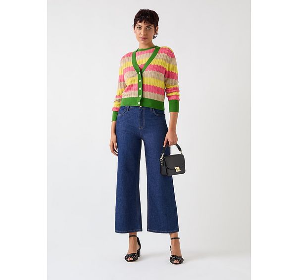 l.k. bennett Cinzia Treetop Zig Zag Multi Pointelle Knit Cardigan