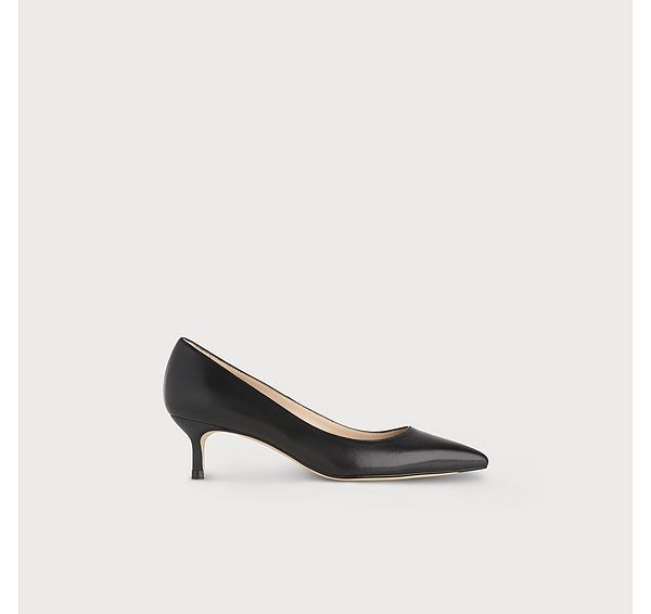 l.k. bennett Classic Audrey Black Leather Kitten Heel Courts
