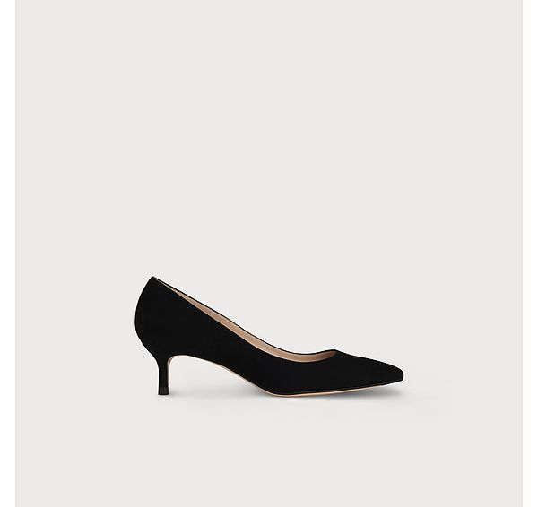 l.k. bennett Classic Audrey Black Suede Kitten Heel Courts