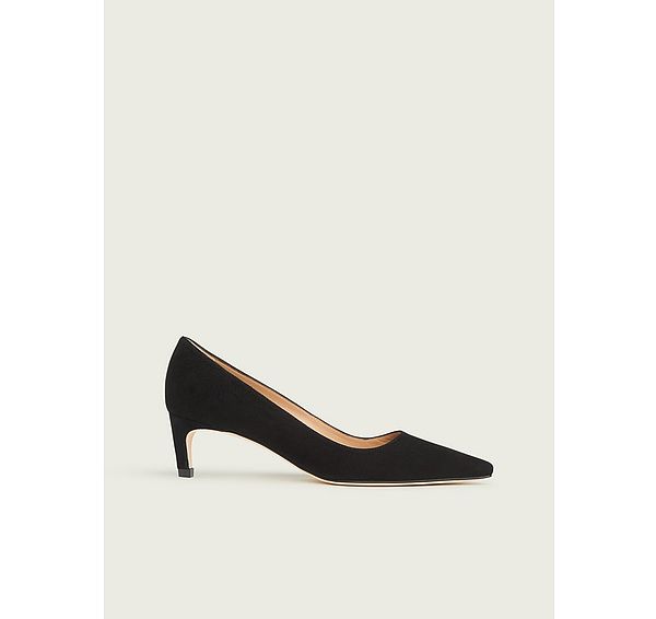 l.k. bennett Classic Ava Black Suede Kitten Heel Courts