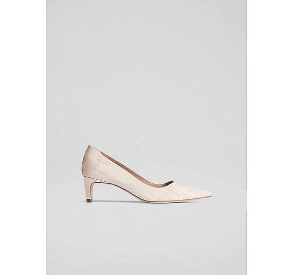 l.k. bennett Classic Ava Trench Moire Pointed Kitten Heel Courts