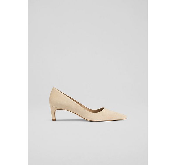 l.k. bennett Classic Ava Trench Suede Pointed Kitten Heel Court