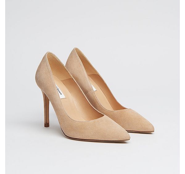 L.k. Bennett Classic Fern Beige Suede Pointed Toe Courts