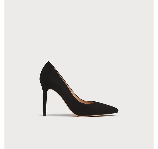 l.k. bennett Classic Fern Black Suede Pointed Toe Courts