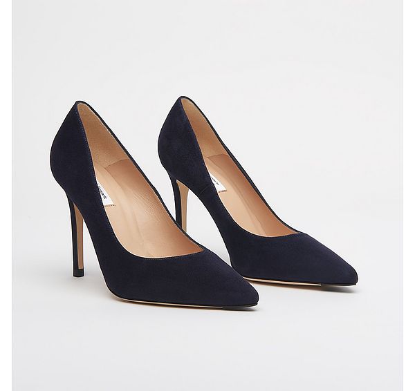 L.k. Bennett Classic Fern Navy Suede Pointed Toe Courts